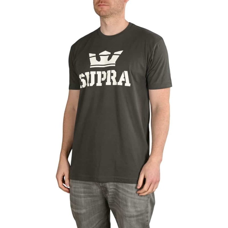 Oben Oben S/s T-shirt Anthrazit/weiß