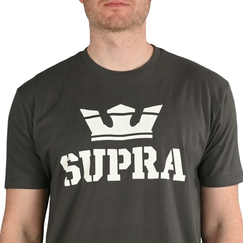 Oben Oben S/s T-shirt Anthrazit/weiß